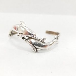 SC Sterling Dolphins Design Cuff Bracelet
